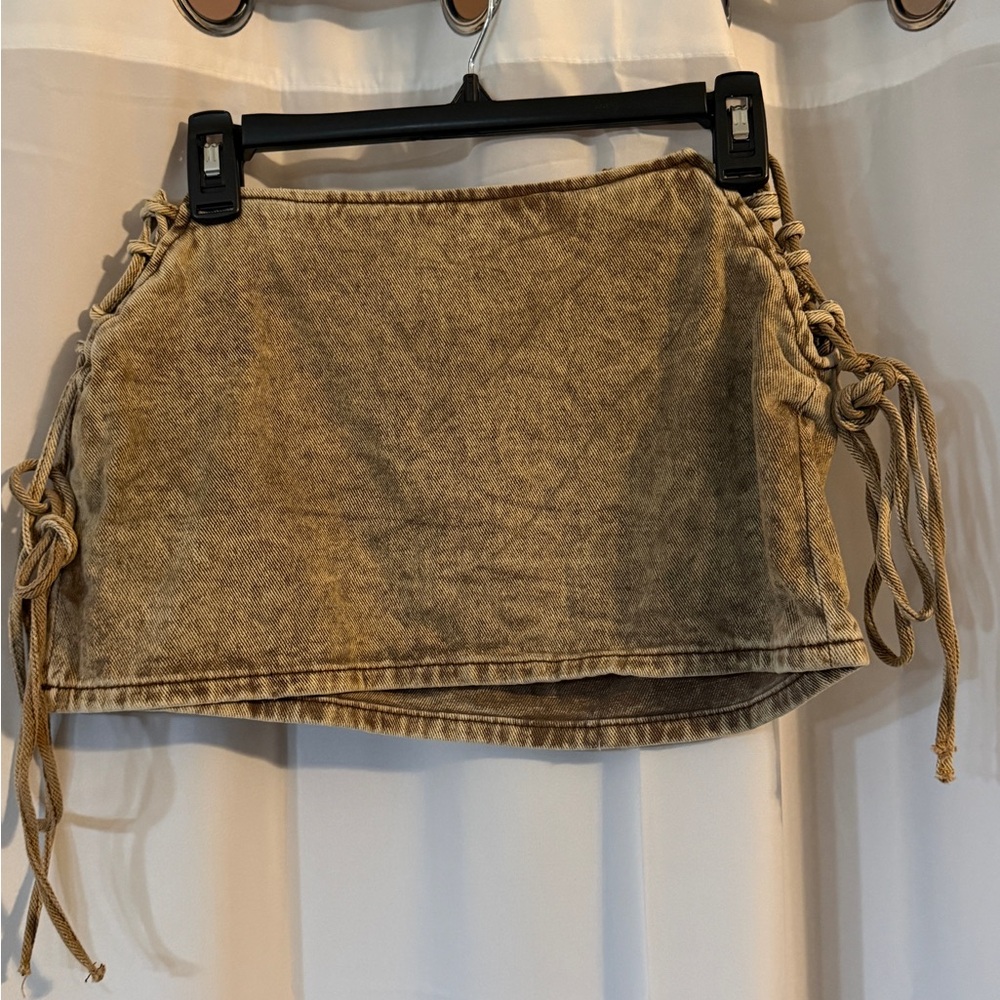 Y2K Pretty Little Things Micro Mini Skirt Lace-Up Festival Coachella - Picture 2 of 13